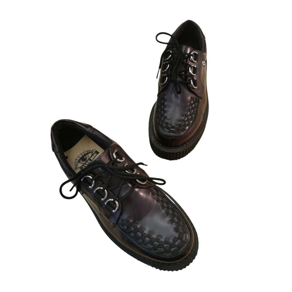 Leather Creepers Shoes / Bordo Kožne Creepers Cipele