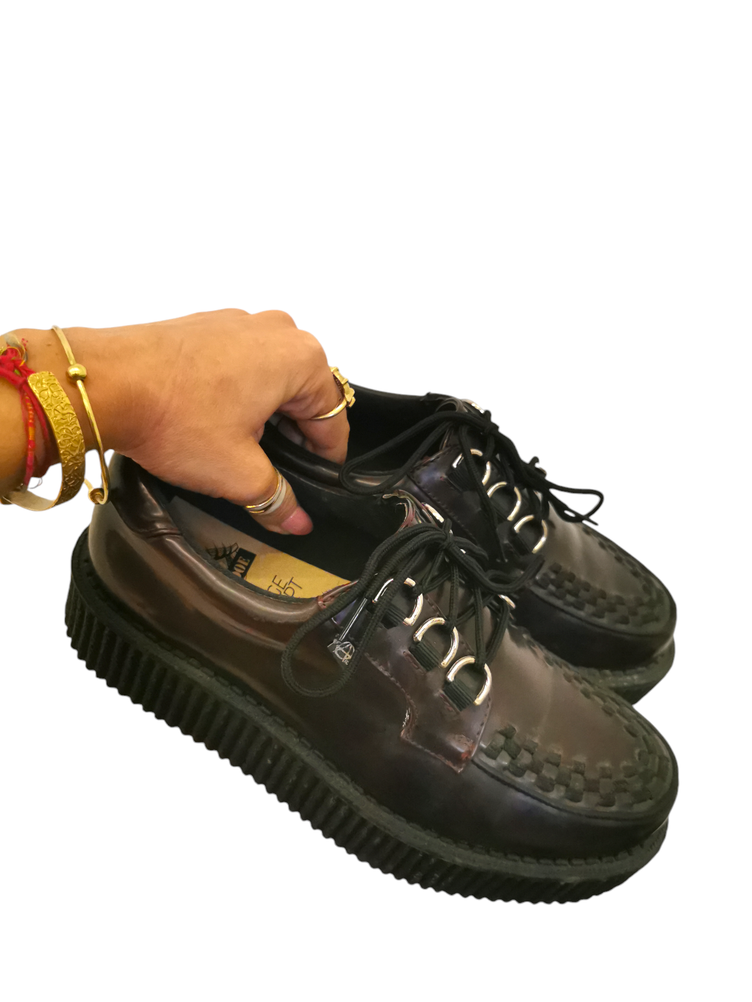 Leather Creepers Shoes / Bordo Kožne Creepers Cipele